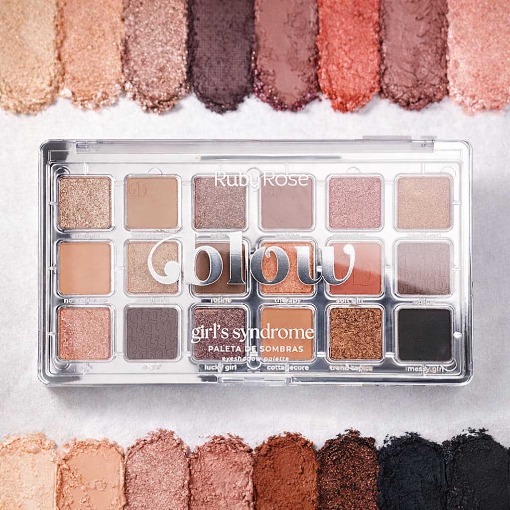 Paleta De Sombras Girl's Syndrome - BLOW By RUBY ROSE Cores Neutras Brilhos