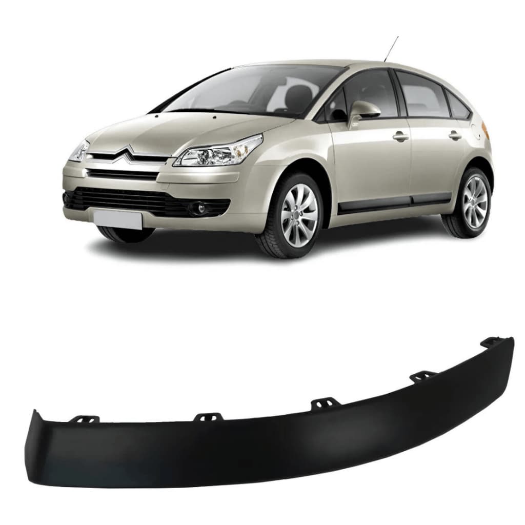 FRISO MOLDURA PARACHOQUE DIANTEIRO ESQUERDO CITROEN C4 PALLAS E HATCH 2007 A 2013 (PRETO)