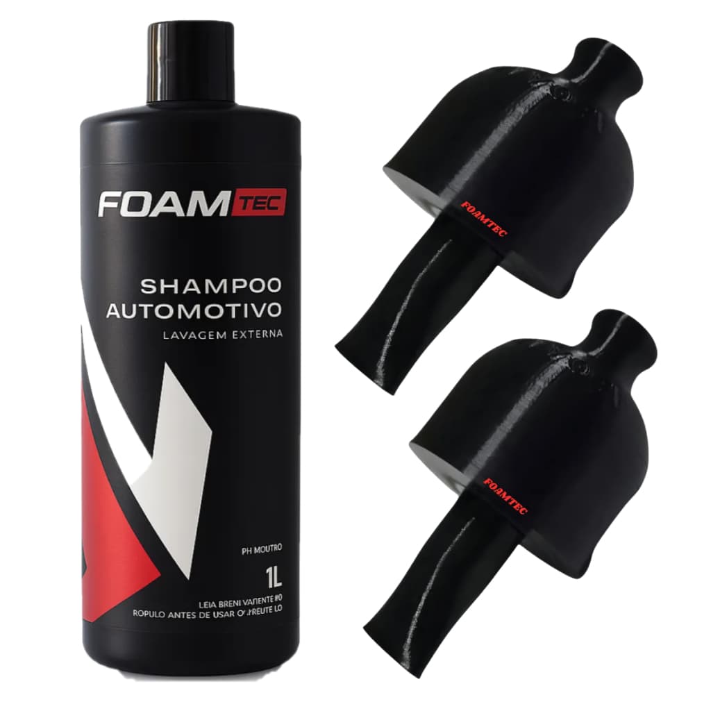 Kit 2 Bico Gerador Espuma Snow Foam + Shampoo 1l Foamtec