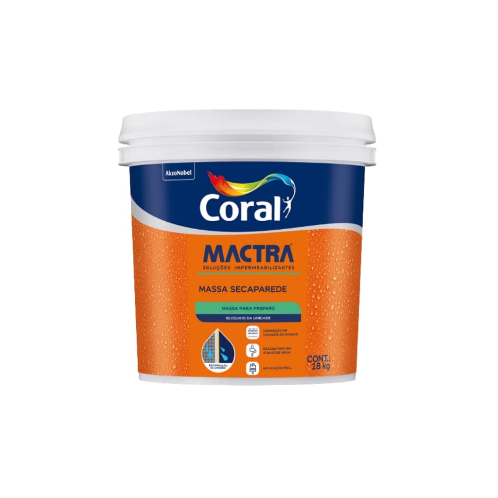 Mactra Anti Umidade Parede E Rodapé Massa Seca Parede 4,5kg