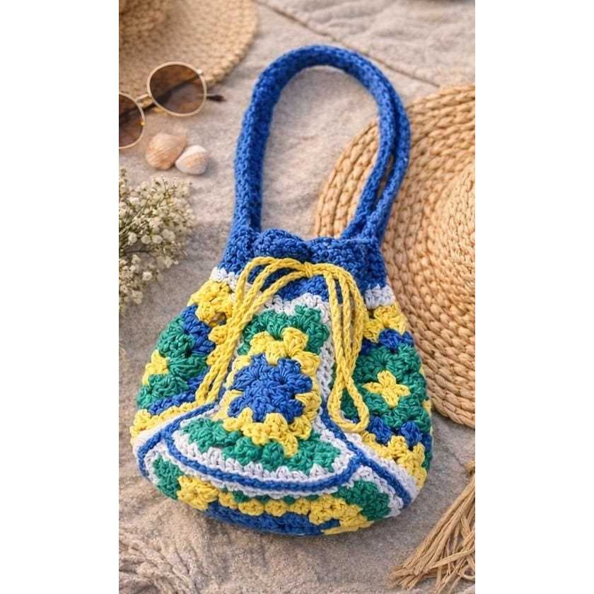 Bolsa de Crochê Artesanal Cores do Brasil Feita à Mão