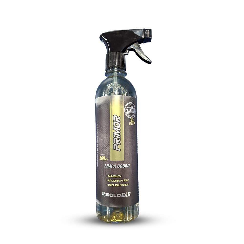 Limpa Couros Solocar Primor 500ml Automotivo Limpeza Proteção Não Resseca Couro Interno Car Care Detail