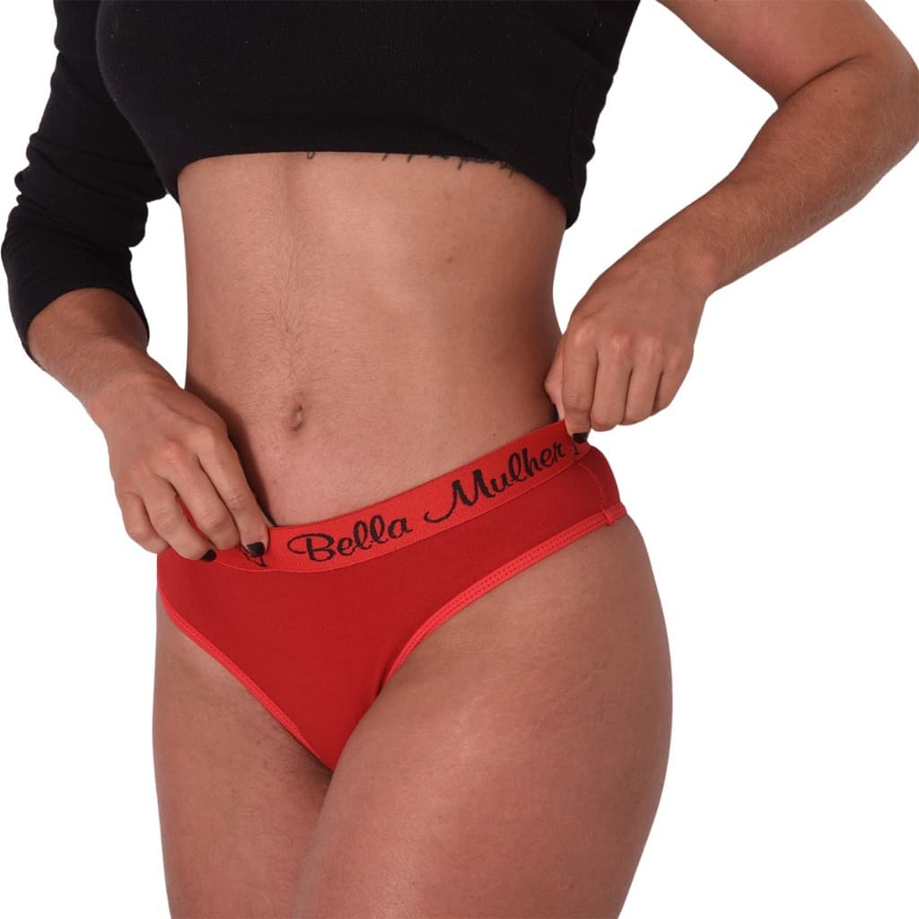 Kit 8 Calcinha Tanga Algodão Cintura Alta Feminina Forro 100% Algodão Estilo e Conforto