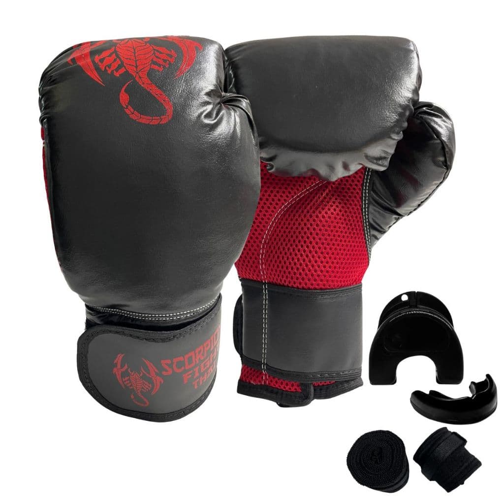 Kit Muay Thai Boxe Kickboxing Luva+Band+Buc+Sacola