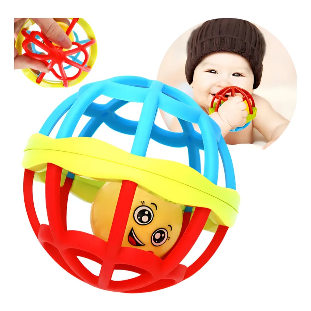 Brinquedo Chocalho Bolinha Mordedor de Silicone