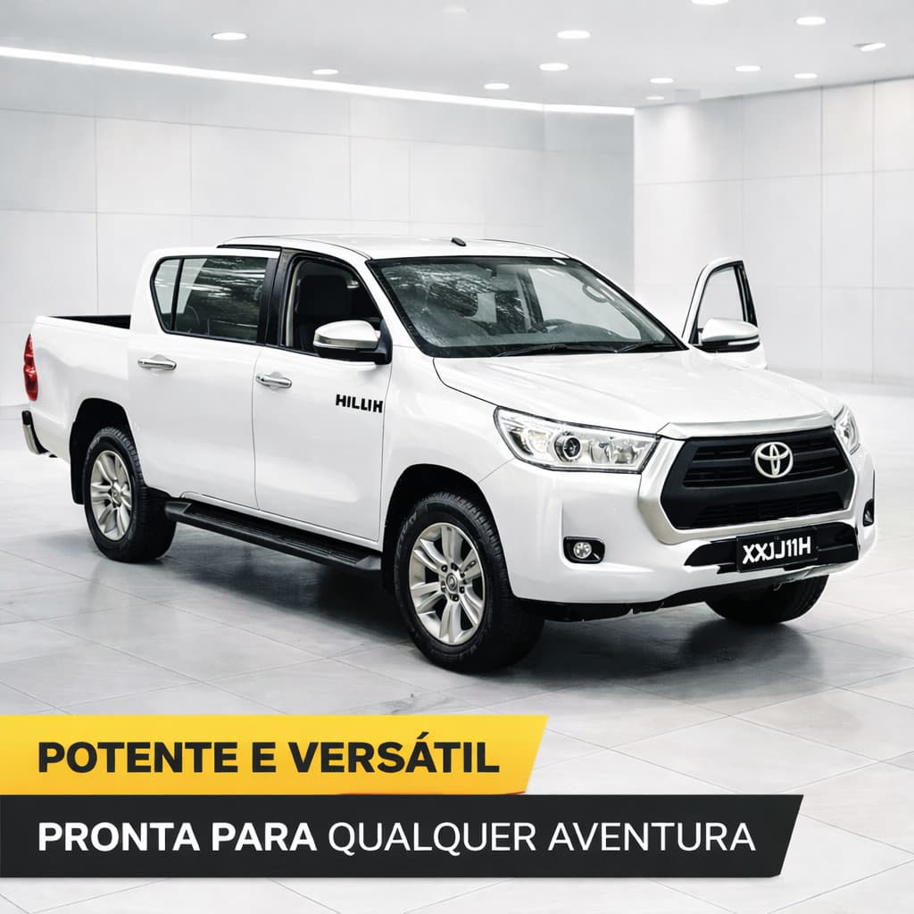 Miniatura De Ferro Toyota Hilux 2021 para Colecionadores 12cm - Preto, Branco e Cinza