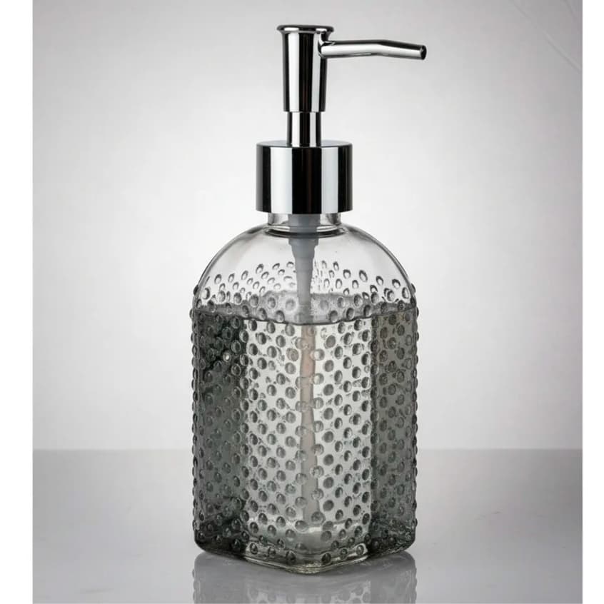 Dispenser Porta Sabonete Líquido Design Bolinhas De Vidro 400ml Decorativo Lavabo Banheiro