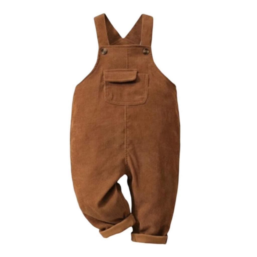 Macacão Jardineira Bebê Roupa Infantil Unissex inverno/verão - Estilo Cotelê - Lisa/Urso