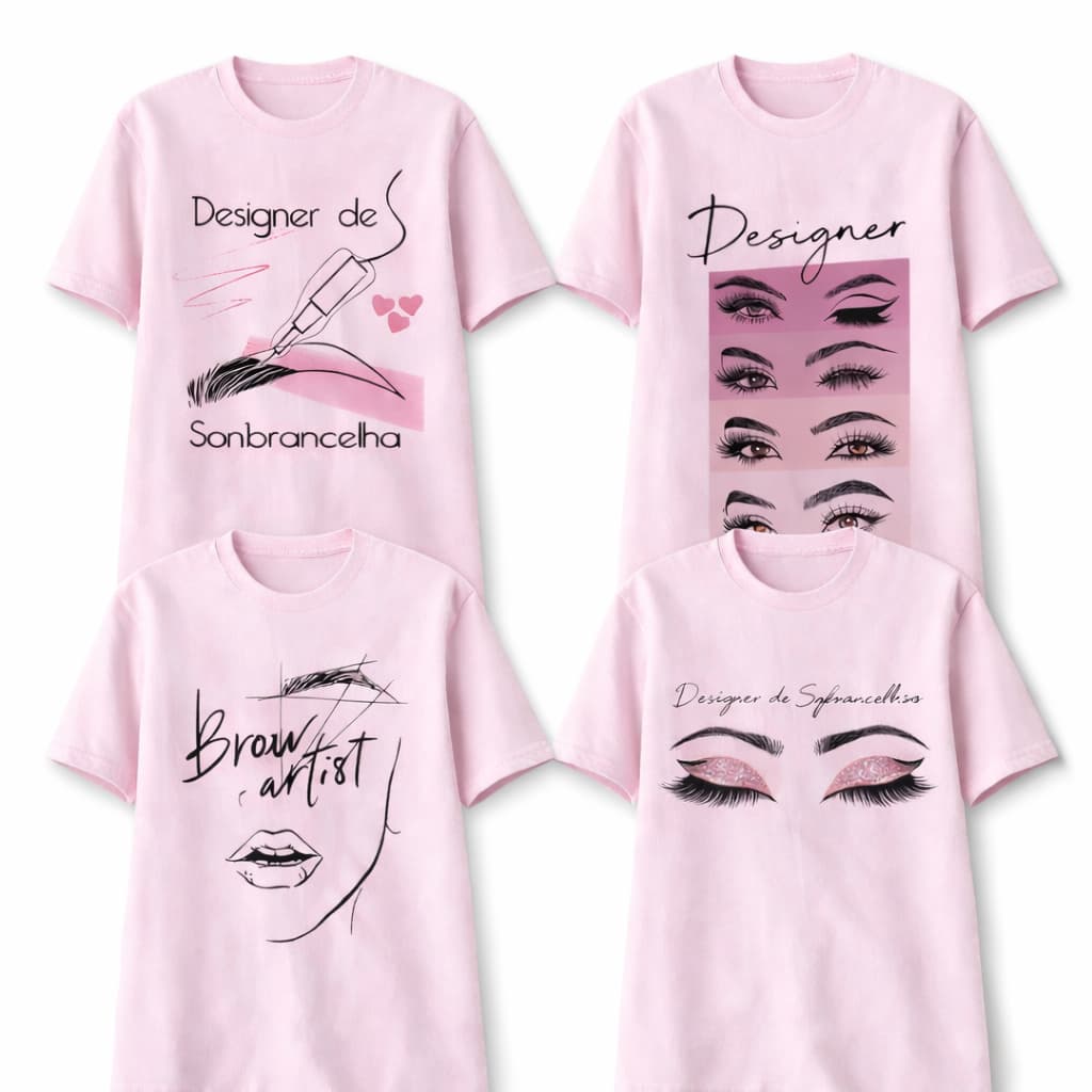 camsieta blusa designer de sobrancelhas Rosa Bebe