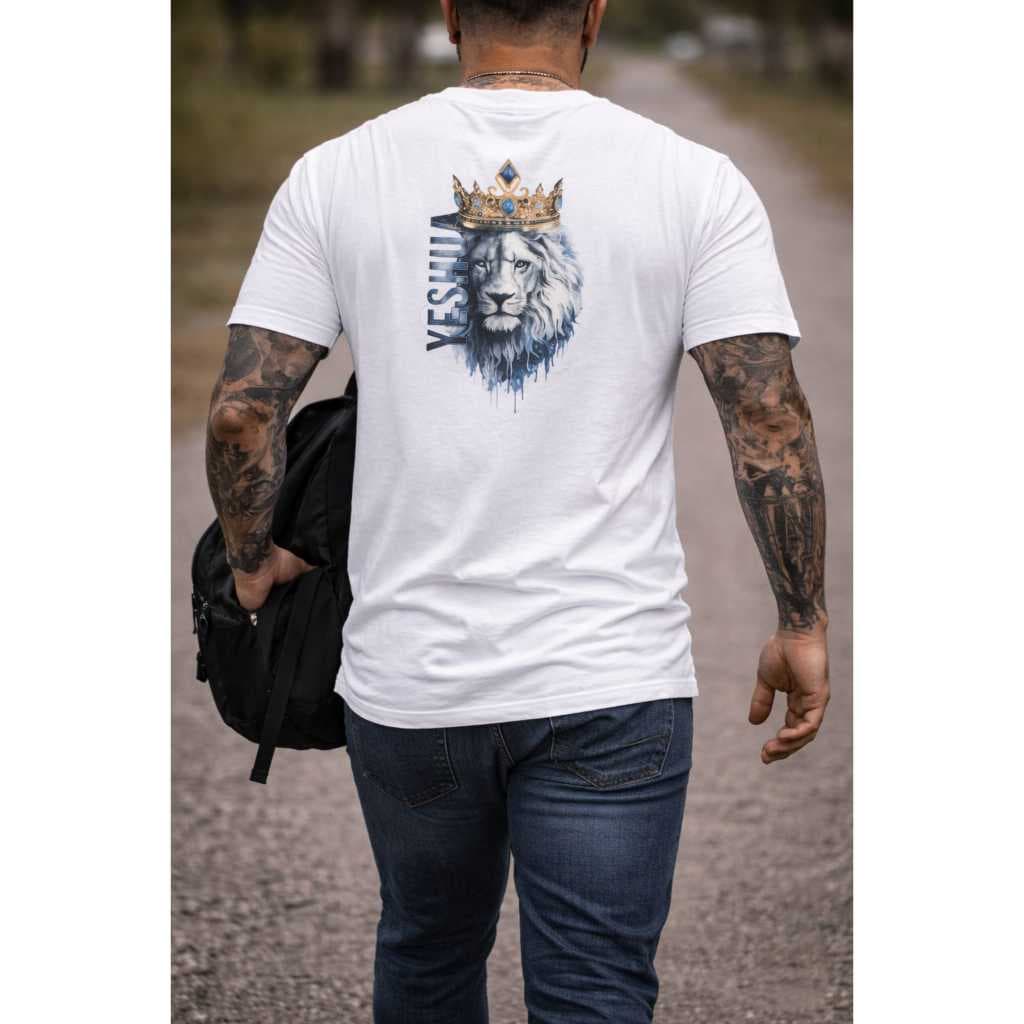 camiseta masculina leão Yeshua streetwear 100% algodão moda cristão