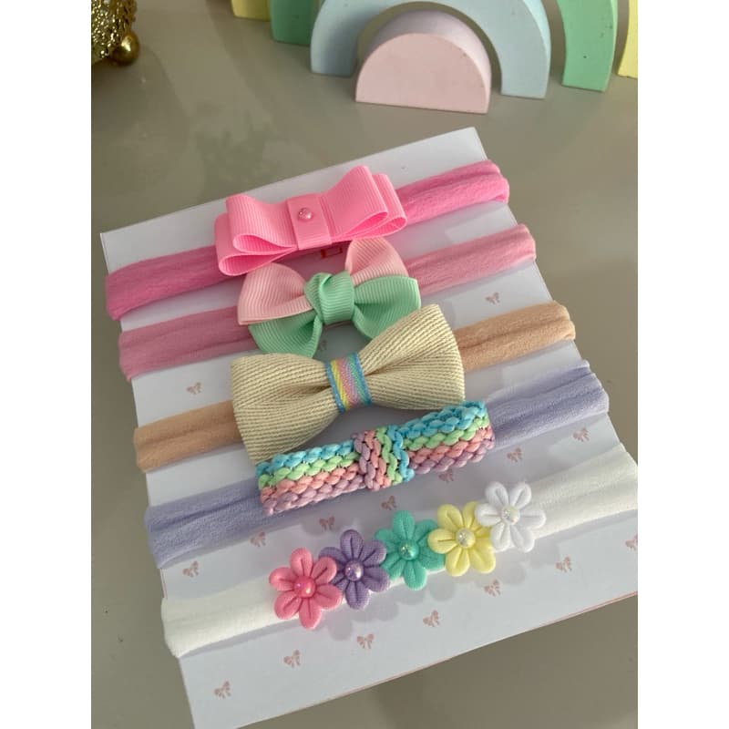 Kit 5 Faixas para Bebê Princesinha – Meia de Seda Confortável