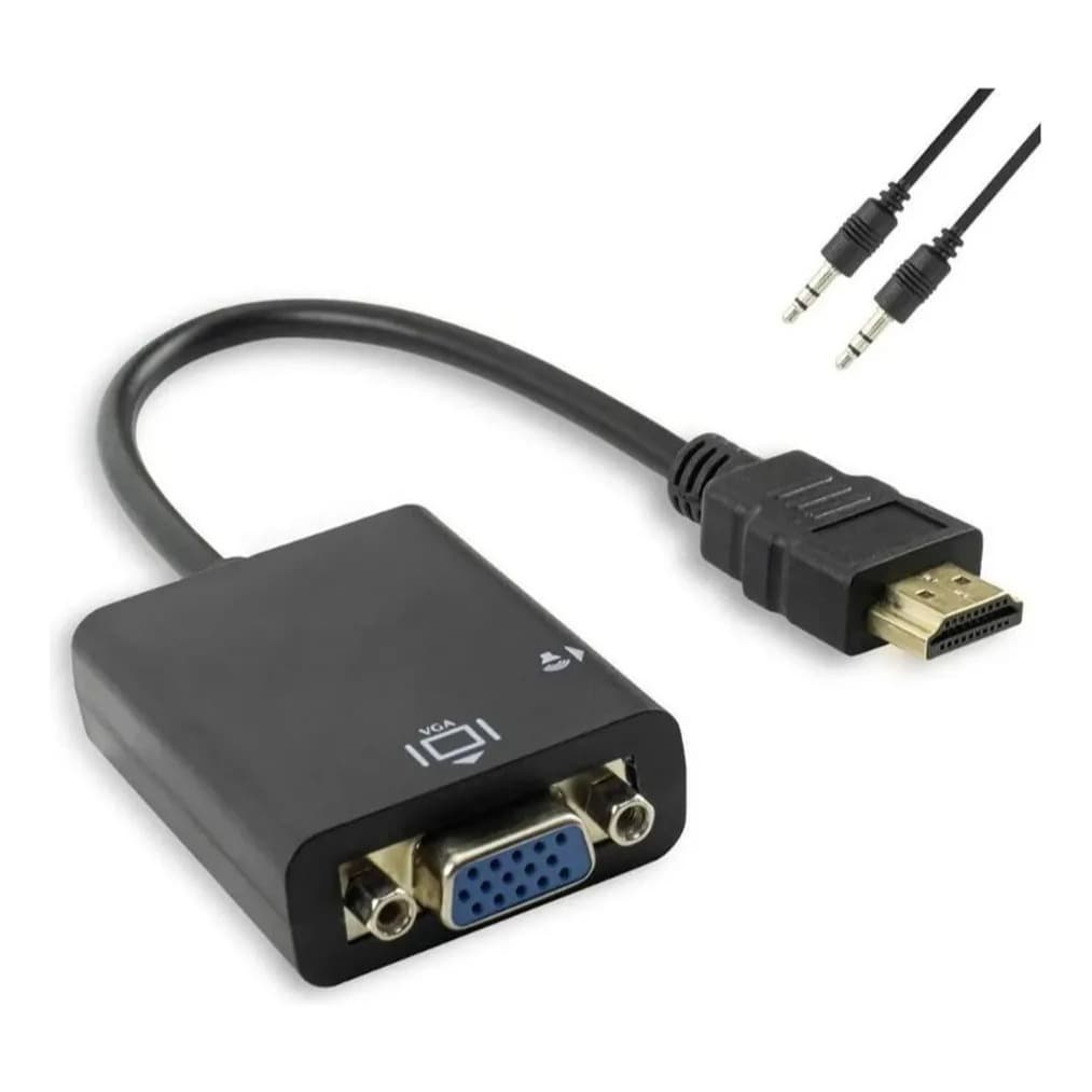 Cabo Conversor Adaptador Hdmi Para Vga Com Saída P2 De Áudio