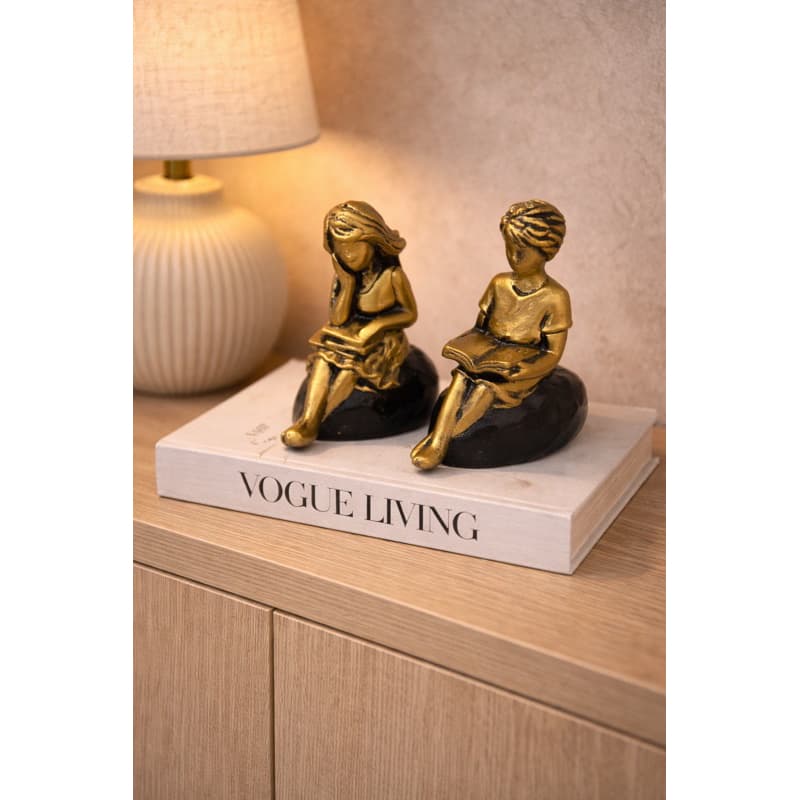 Escultura filhos decorativo cerâmica escultura menina menino decoração de sala