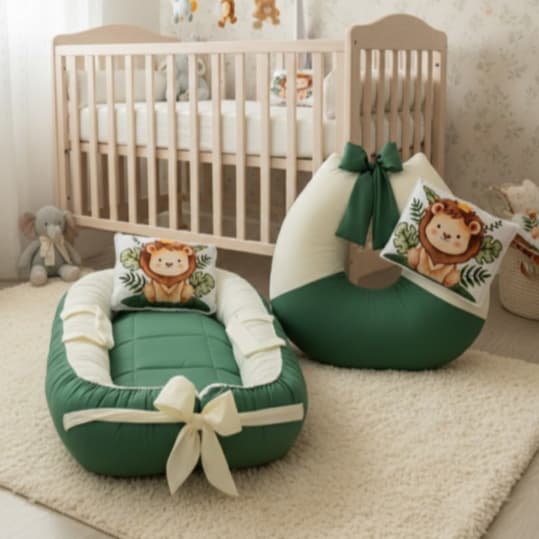 Kit Completo Bebe Ninho Redutor Almofada de Amamentação e 2 Almofadinhas