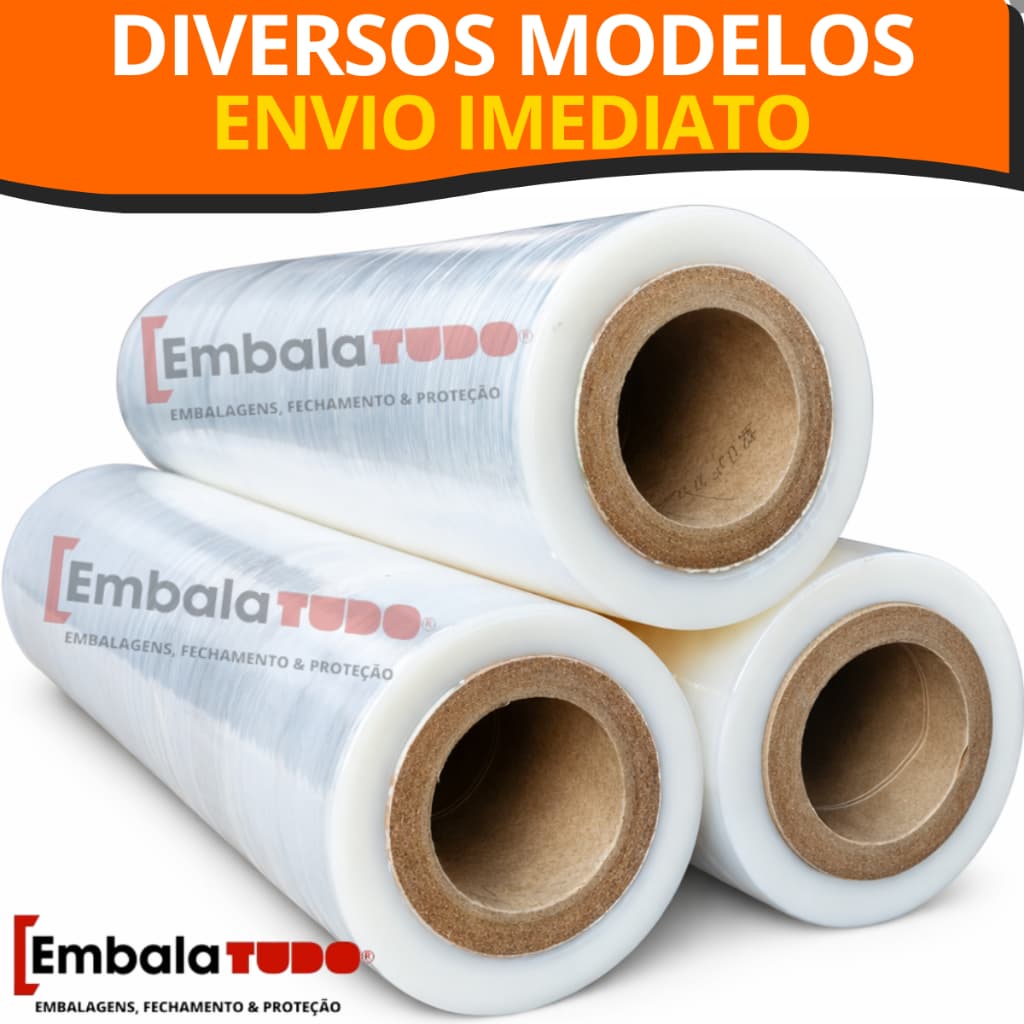 Bobina Filme Stretch 50cm X 500 Metros Transparente 0.25 micras 1 Rolo 5Kg
