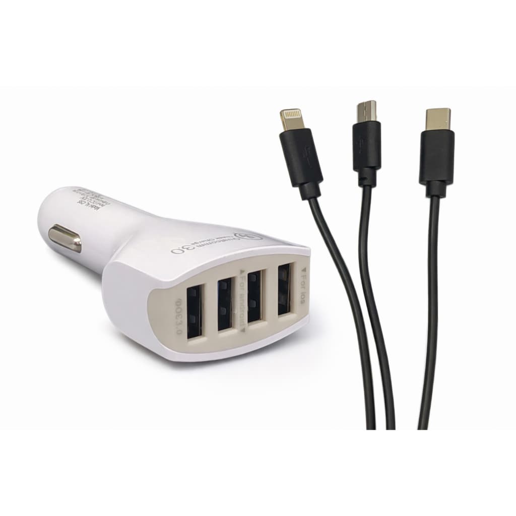 Carregador Veicular V3.0 - 3em1 (V8/TPC/IOS) Altomex AL-C95 (Somente na cor Preto)