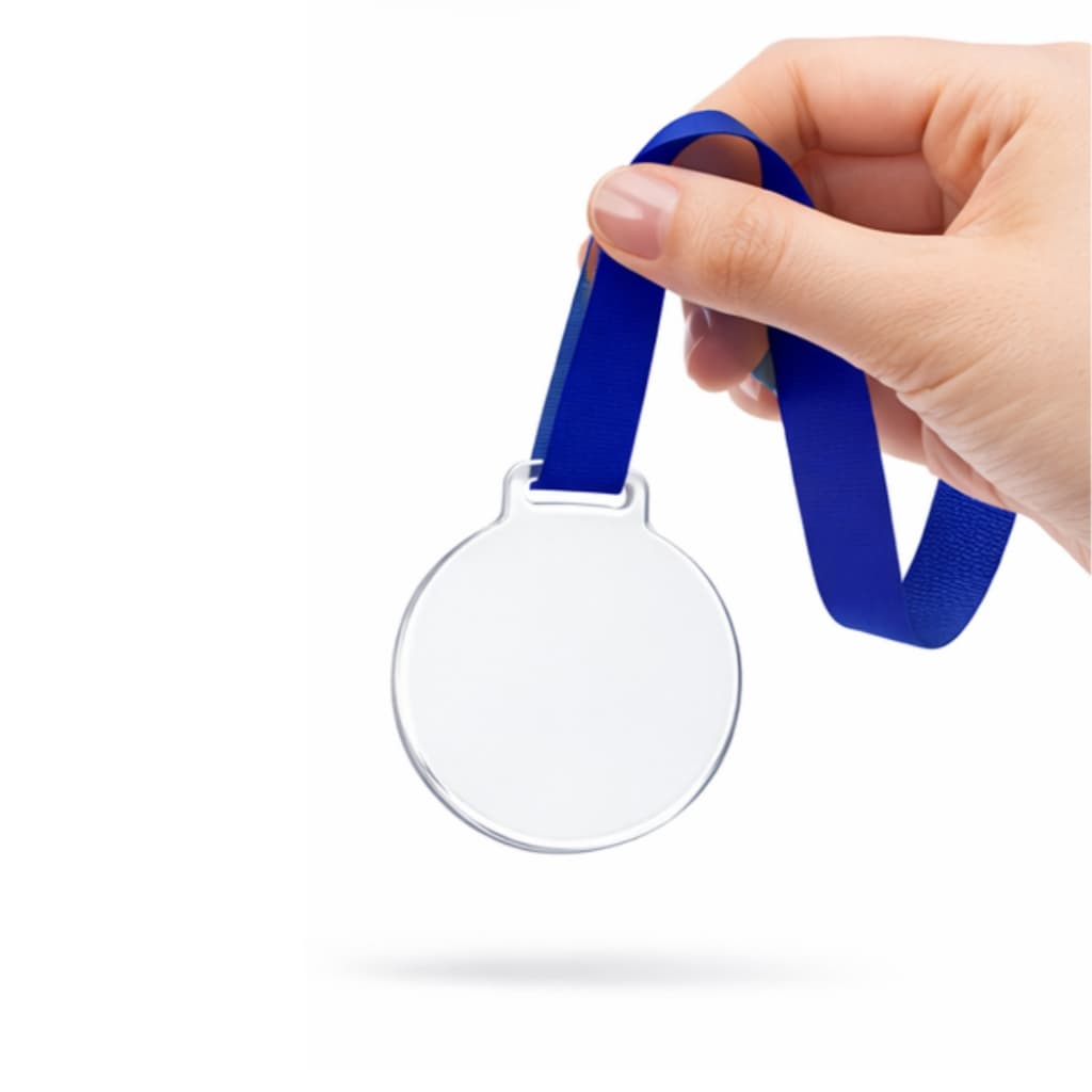 Kit 50 Medalhas Acrílico Cristal 2mm Redondas 8cm Personalizável