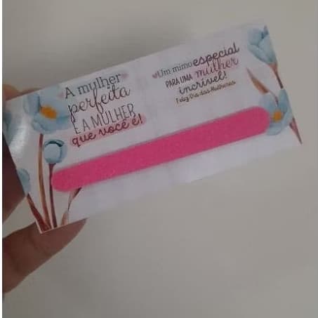 mini lixa de unha lembrancinha dia da mulher TAG cartão personalizado cliente beleza