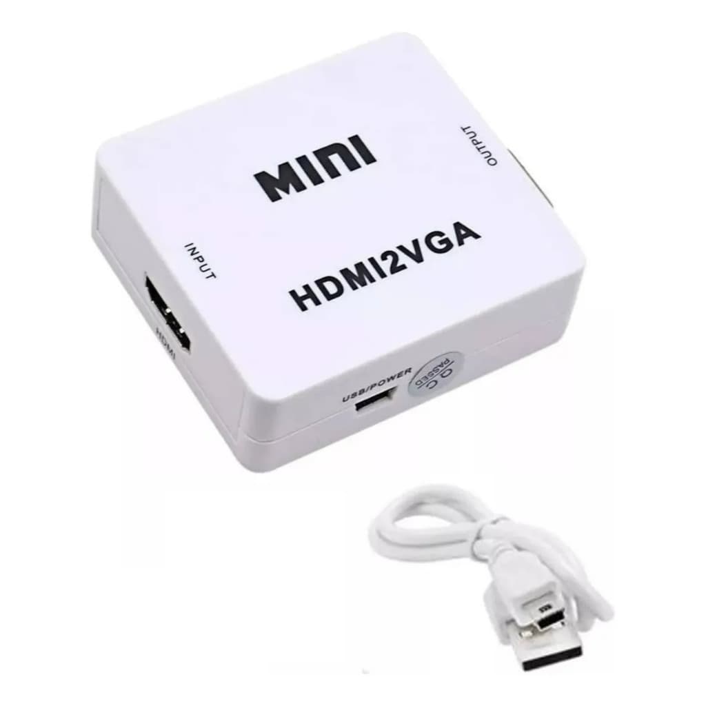 Adaptador Conversor De Hdmi Para Vga Com Áudio Monitor Tv