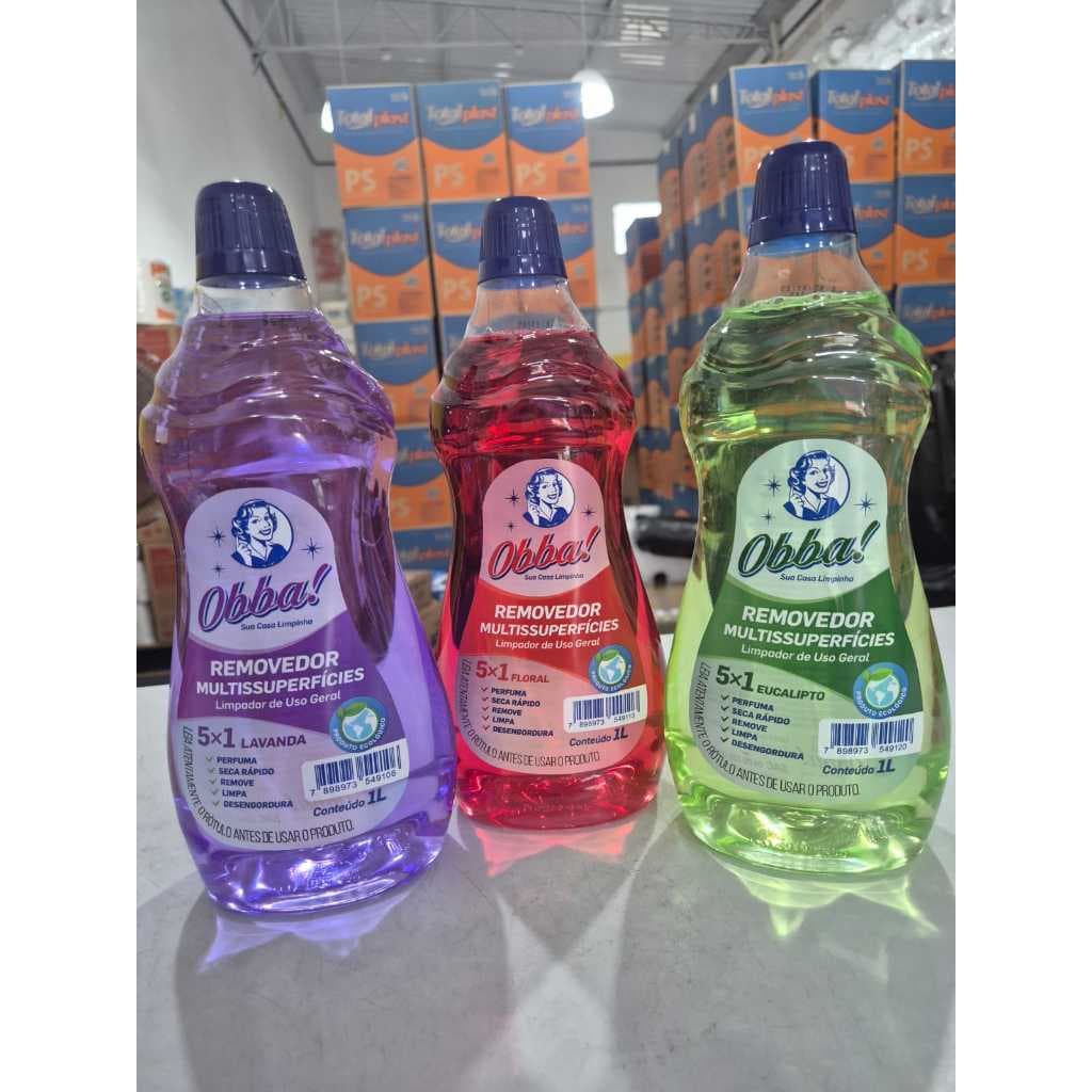 KIT 3 Removedor 5x1 OBBA 1L Eucalipto,Lavanda e Floral