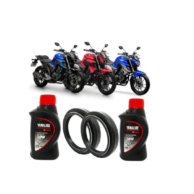 Par Retentor Bengala Yamaha + Óleo Suspensão Fz25 2018 2020 2022 2024 2025