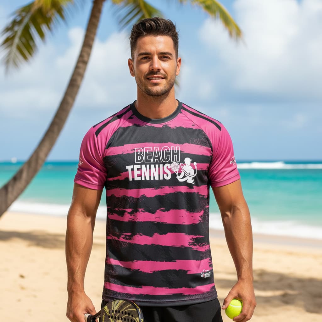 Camiseta Esportiva Everest Beach Tennis UV50+ Dry Fit Rosa