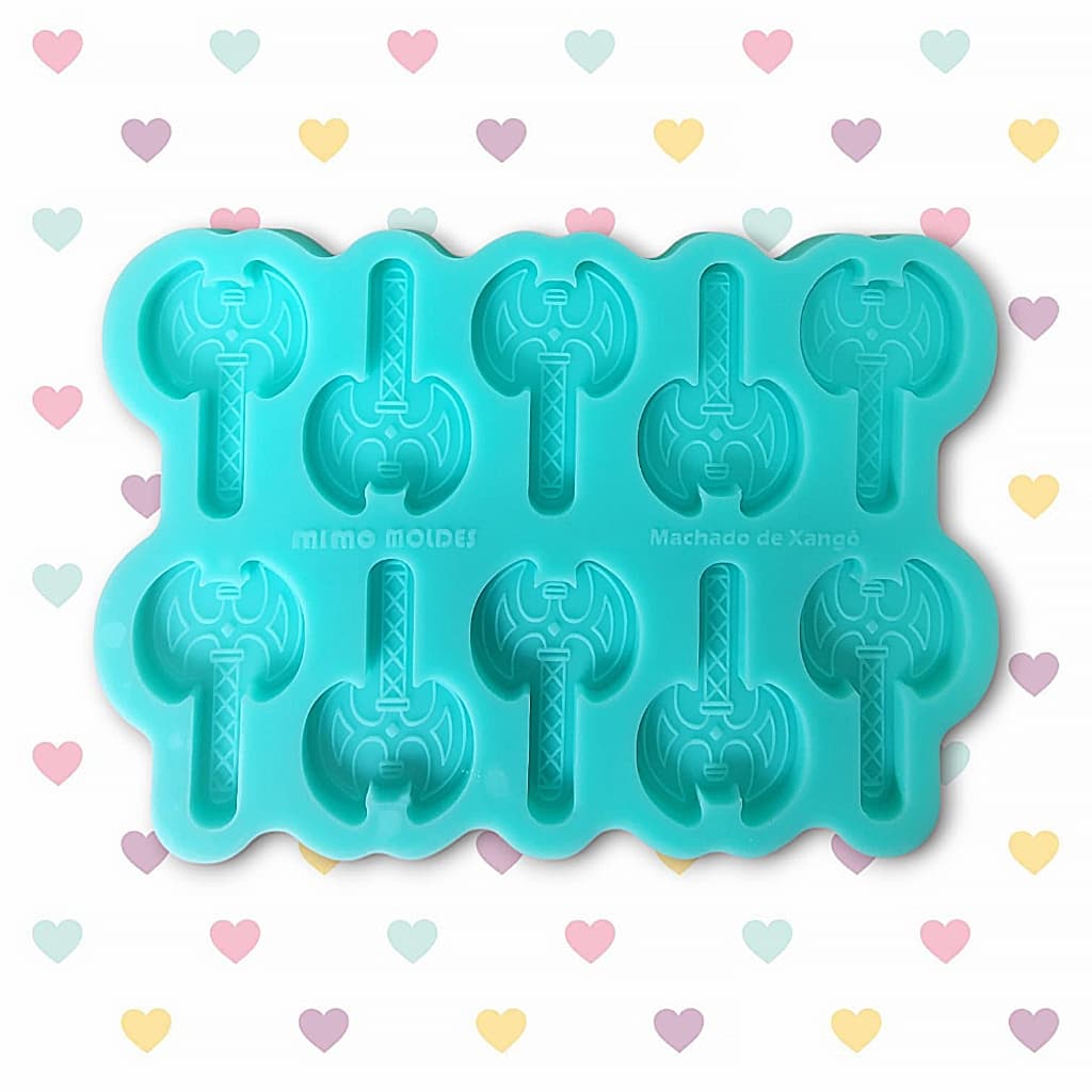 Molde Machado de Xangô para Pingente ou Chaveiro (4cm) - 10 cavidades - Orixá Entidade
