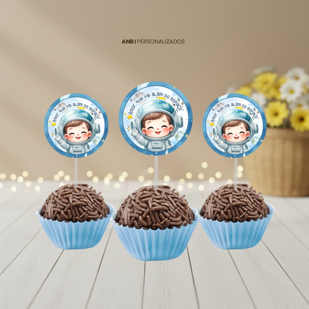 Topper para Docinho Astronauta Baby Personalizado | Festa Infantil | ANB