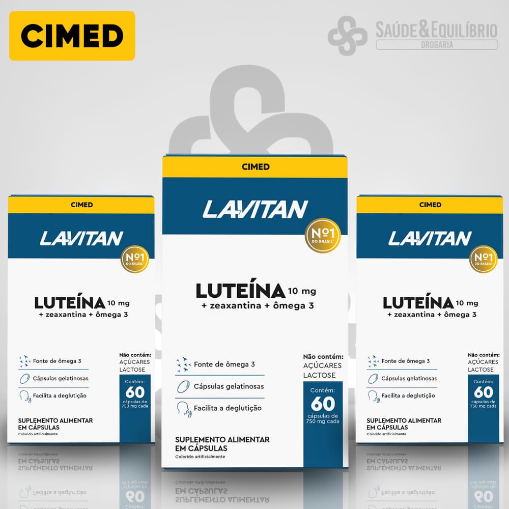 Luteína Lavitan 10mg + Zeaxantina + Ômega 3 – Saúde dos Olhos – Sem Açúcar – Cimed 60 Cápsulas