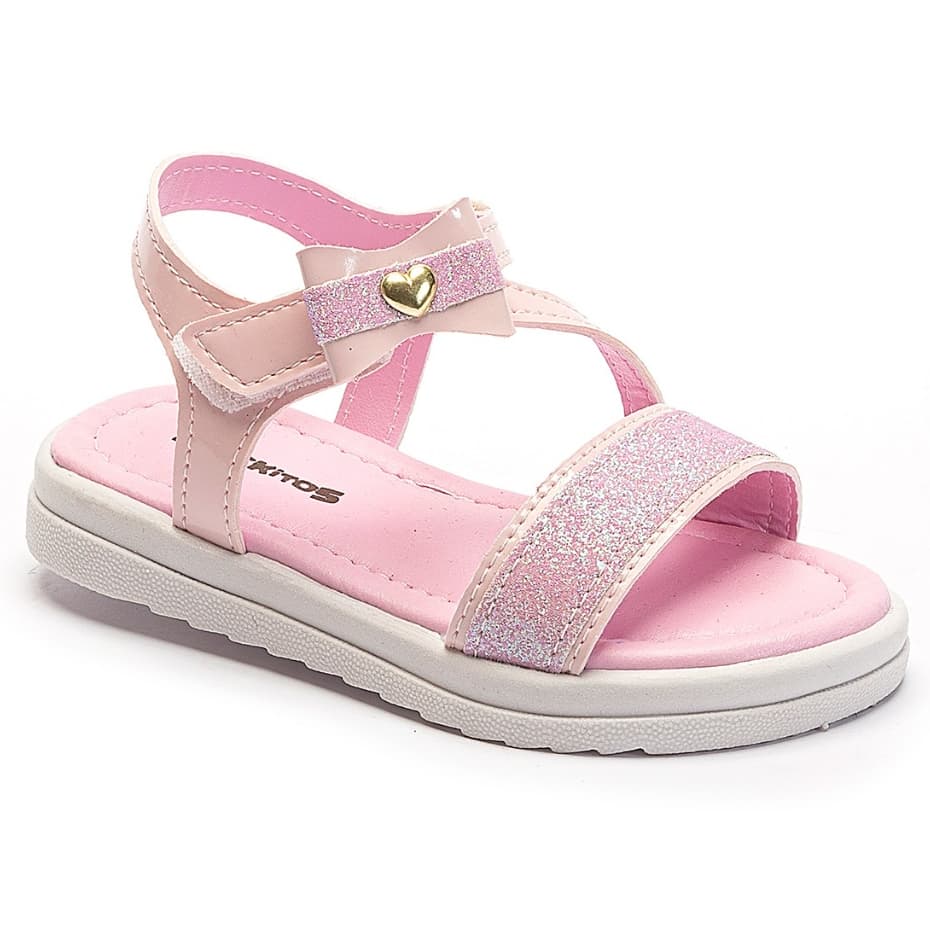 Sandália Infantil Menina Glitter Rosa Tamanho 20 ao 27 Sapekitos 30.01