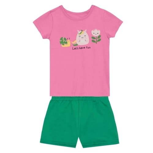 Conjunto Infantil Menina Blusa Com Shorts Moletinho Brandili