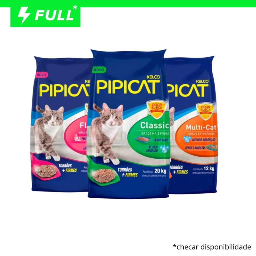 Areia Higiênica Pipicat Para Gatos Pacotes Econômicos Controle de Odor Opções Alta Absorção