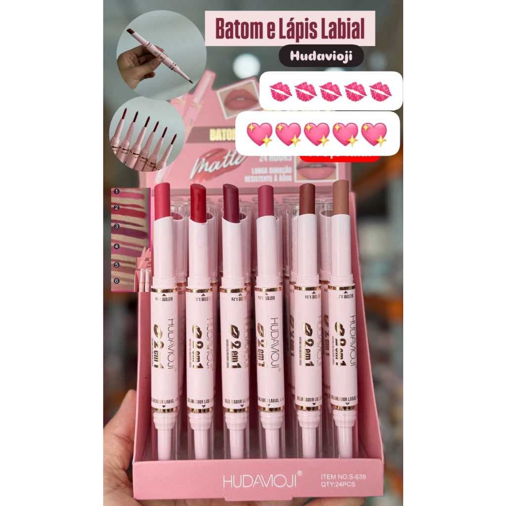 BATOM 2 EM 1 HUDAMOJI BATOM MATE E LAPIS LABIAL PARA CONTORNO
