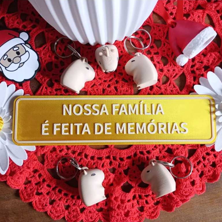 Placa decorativa Família 20x5cm Plaquinha PLA com frases divertidas Escrita em Relevo Familiar dog