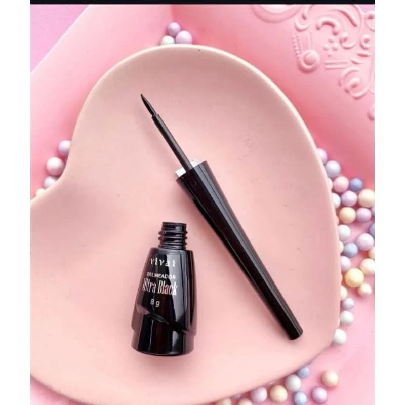 Delineador Líquido Vivai Ultra Black 8g – Traço Preciso e Olhar Marcante! – à Prova d’Água