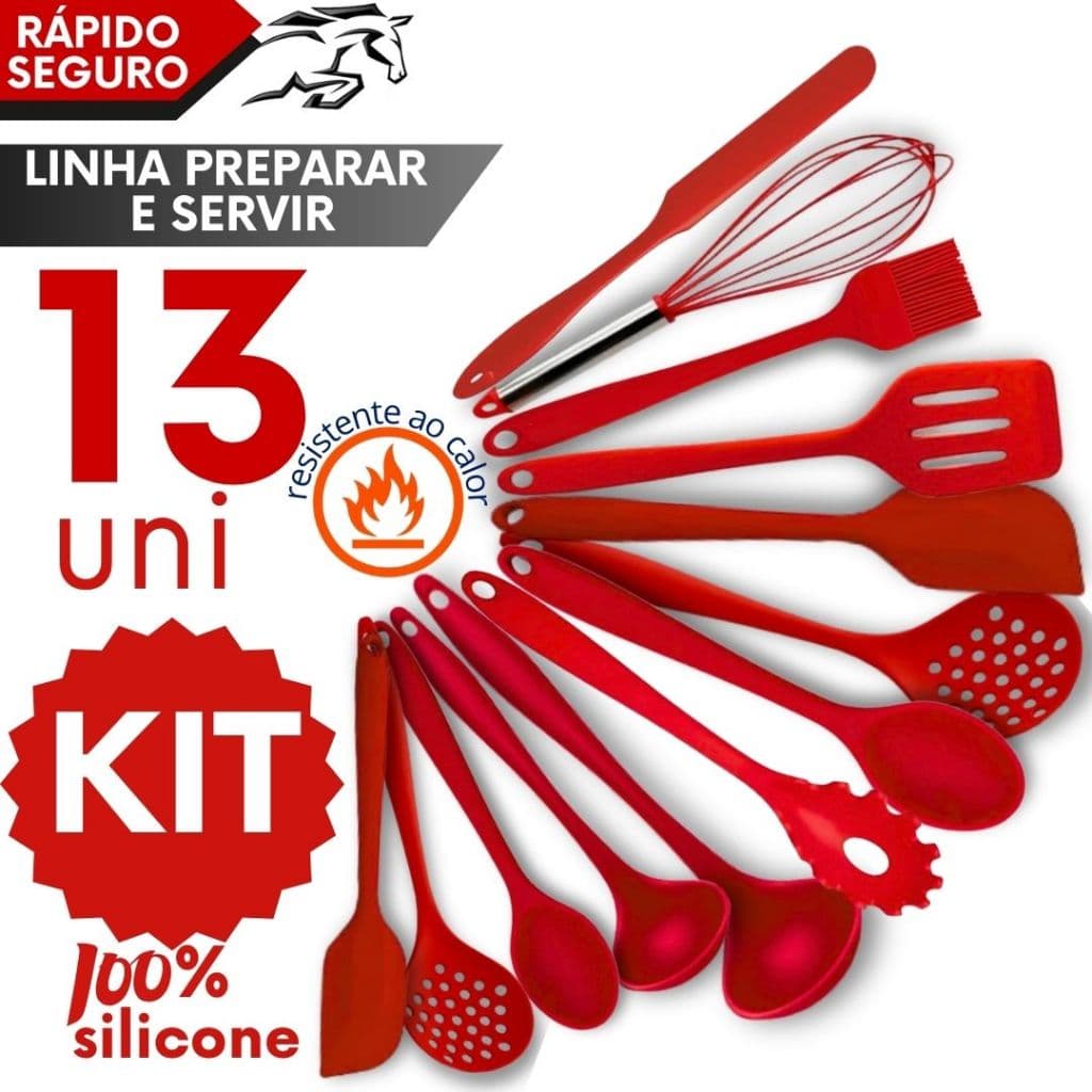 Utensílios de Silicone Resistente ao Calor Prático Para Cozinha dia a dia