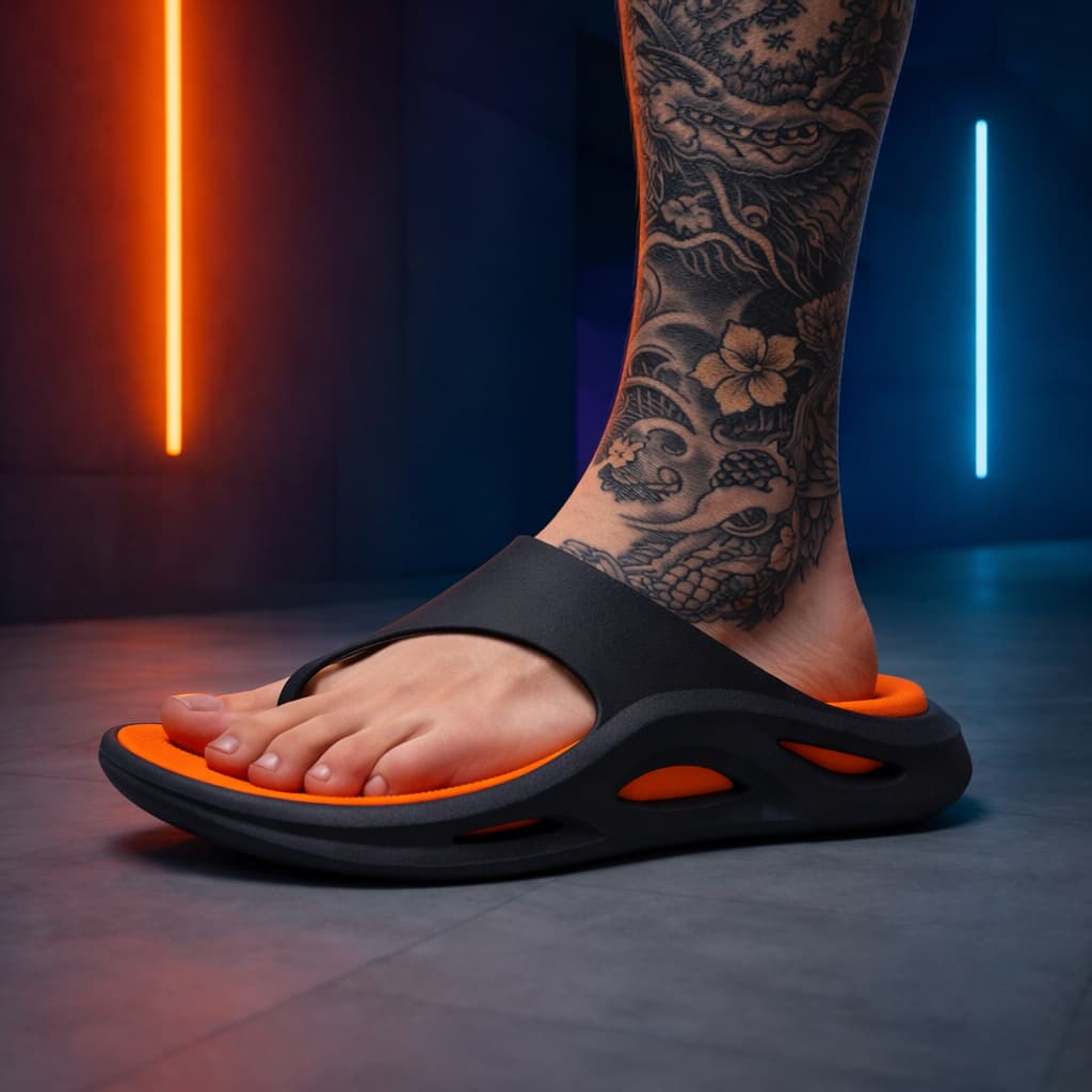 Chinelo Masculino PVC Confortável Finger Soft Antiderrapante Estilo Futurista Palmilha Removível Leve e Macio 38 ao 43