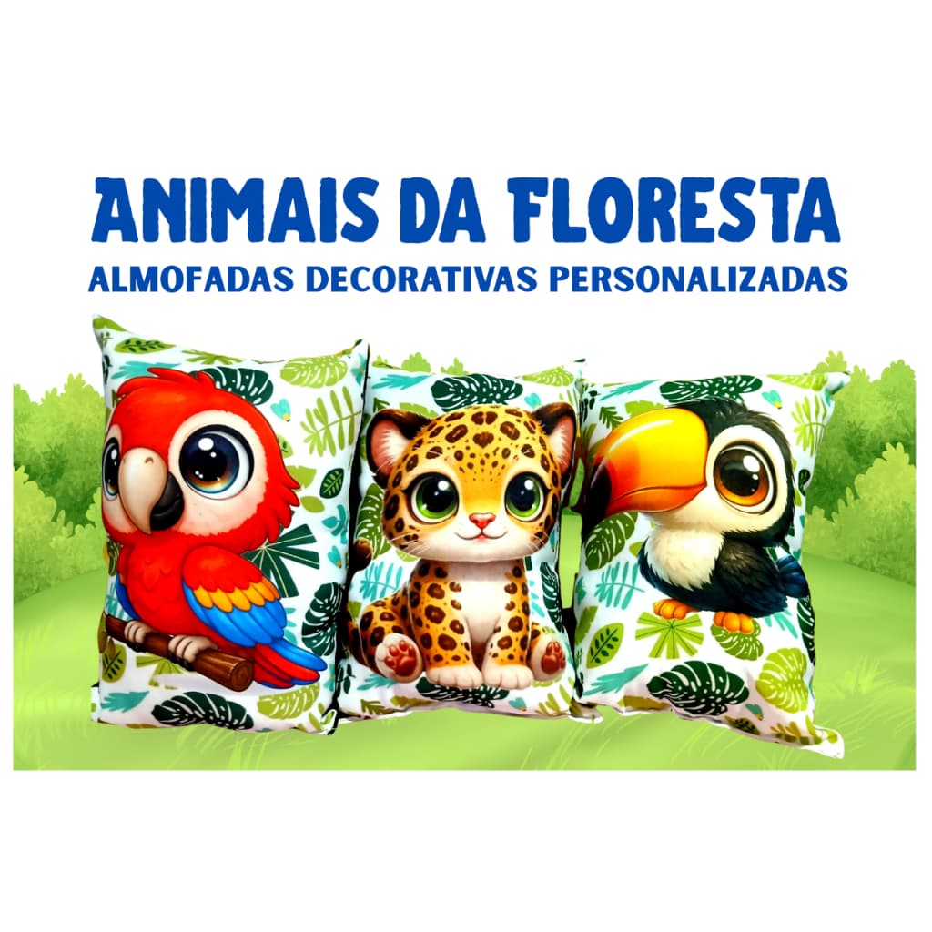 Almofadas Personalisadas Decorativa ANIMAIS DA FLORESTA