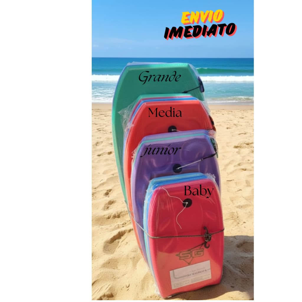 Prancha bodyboard com leash infantil adulto vários tamanhos resistente praia iniciantes