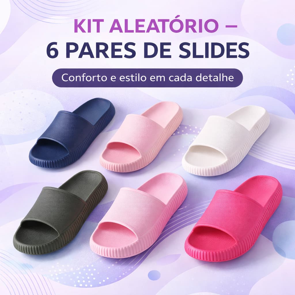 Kit 6 Chinelos Feminino Leve Confortável Flexível Para Caminhadas Lazer Passeios E Uso Diário