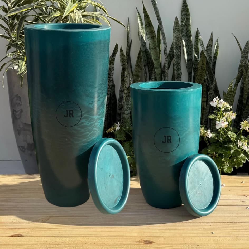 Kit com 2 Vasos M + G de Polietileno Moderno Luxo Ibiza para Plantas Sala Jardim Varanda Escritório