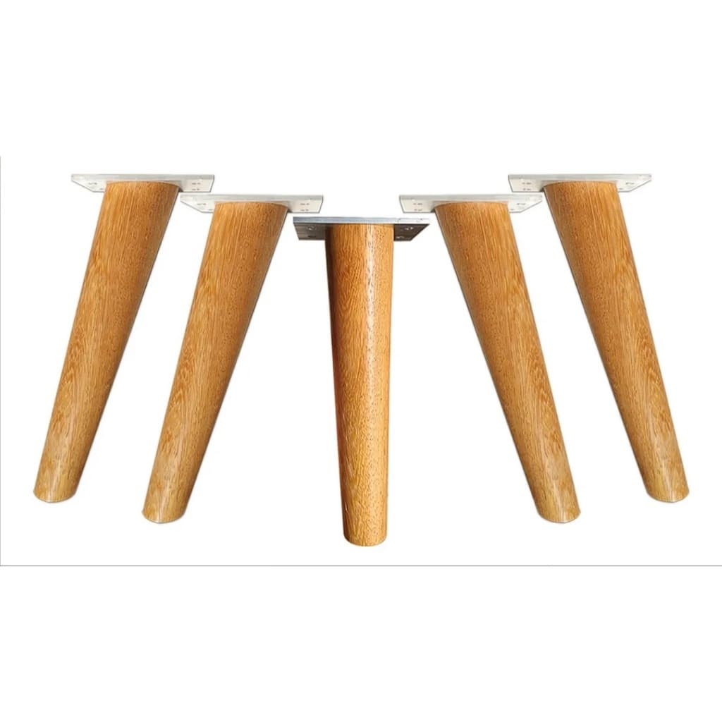 Pé Palito Retro 25cm REFORÇADO Base Metal Angelim - Kit 5pcs