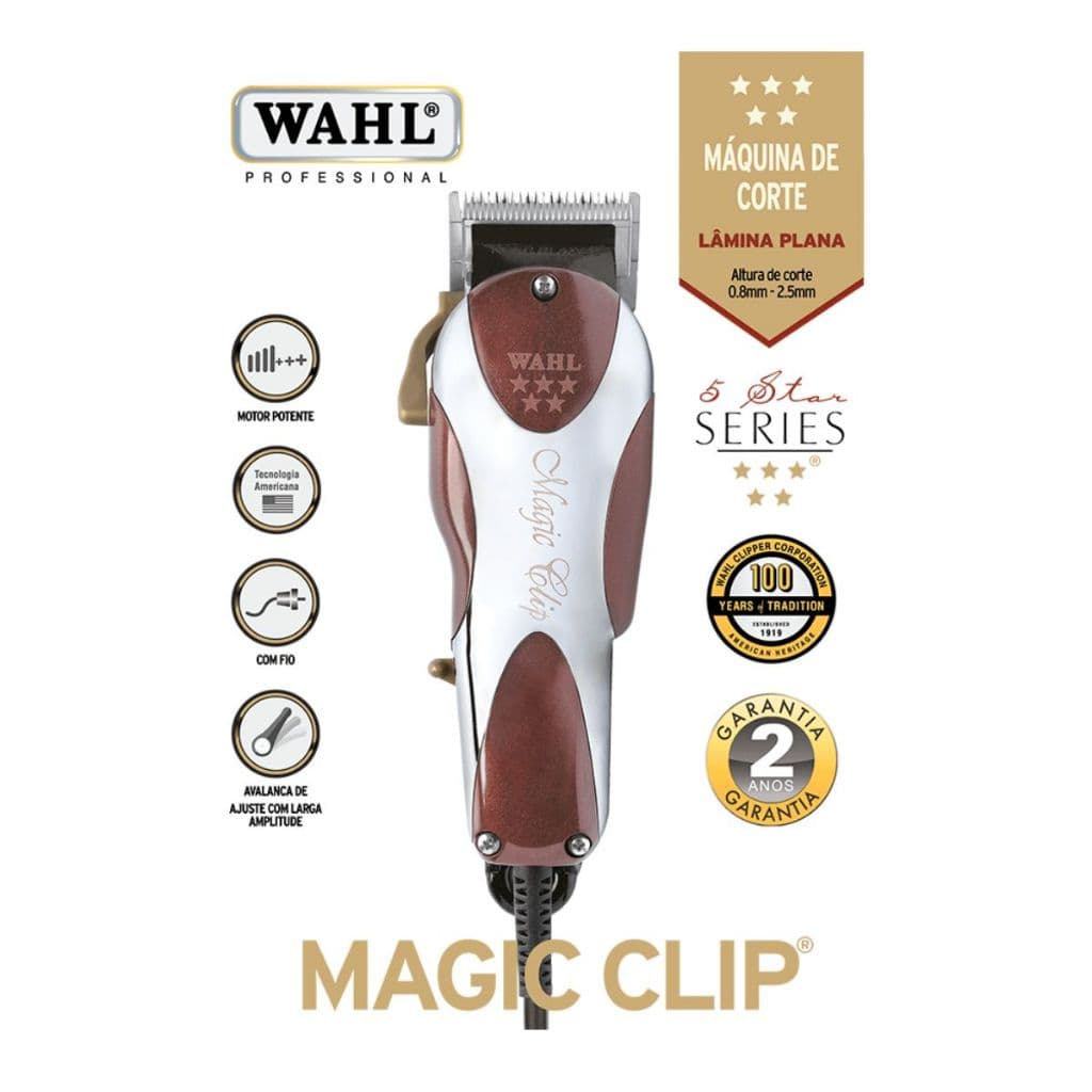 Wahl Magic Clip 220v - Prateado/vermelho Máquina Corte Cabelo