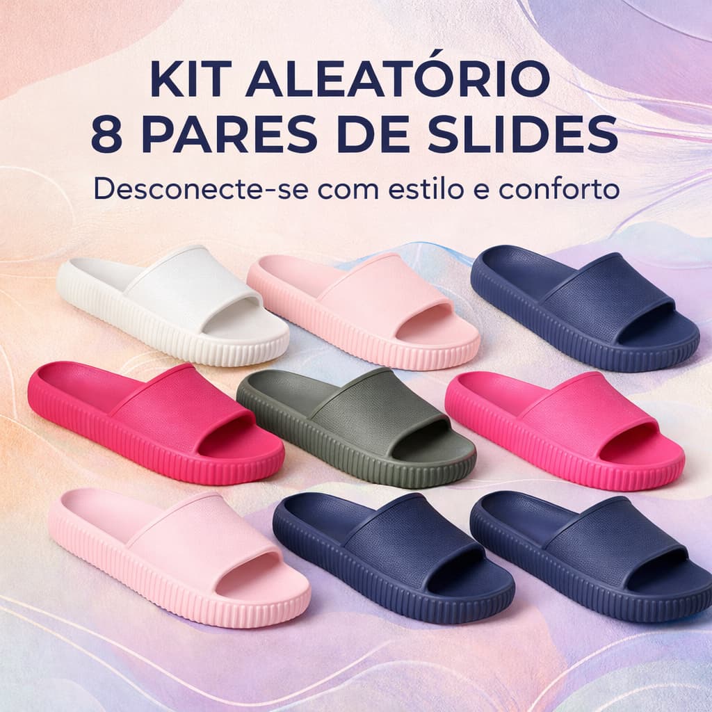 Kit 8 Chinelos Feminino Leve Confortável Flexível Ideal Para Caminhadas Lazer Passeios E Exercícios