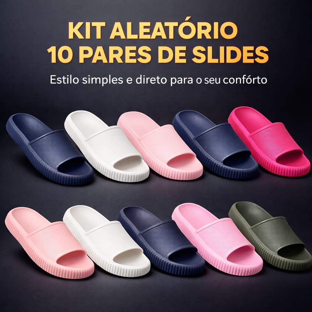 Kit 10 Chinelos Feminino Leve Confortável Estiloso Perfeito Para Caminhadas Lazer Passeios E Uso Diário