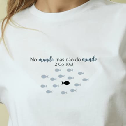Baby Look Cristã Feminina No Mundo Mas Não Do Mundo João 17 Camiseta Evangélica 100% Algodão T-Shirt