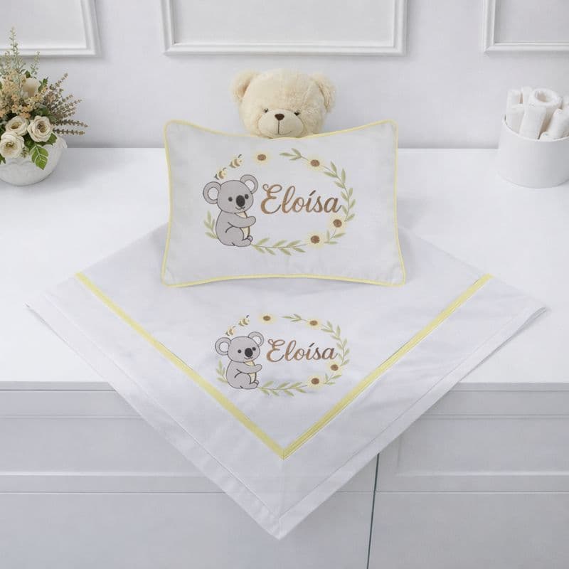 Cobre Leito Personalizável Antialérgico Maternidade Com Almofadinha Menina E Menino - 200 Fios - Envio Rápido