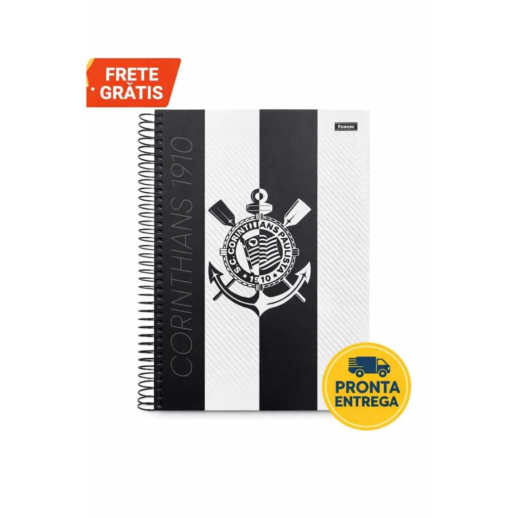 Caderno Universitário Corinthians Oficial Foroni Capa Dura Espiral