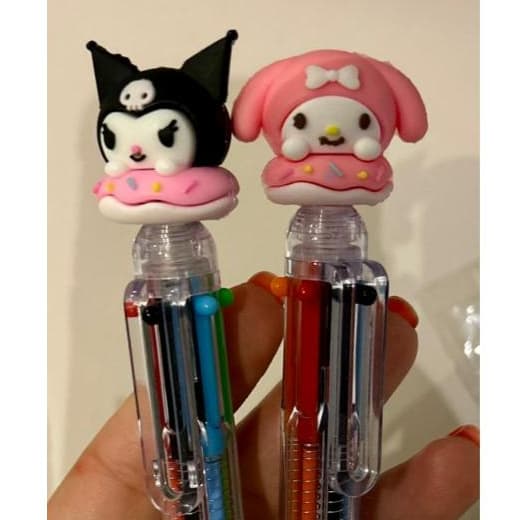 Caneta 6 Cores Kuromi e My Melody