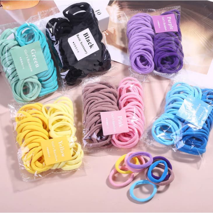 Kit 100/36 Xuxinhas de Cabelo Elásticos Coloridos Resistentes e Macios Infantil/Adulto